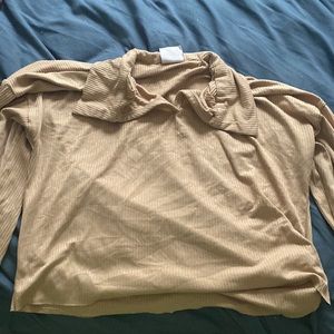 Lined Collared Tan shirt, Brand: Livi by Olivia Rae S:M